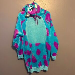Disney Monster Inc Sulley Hoodie PJ Shirt - Size Medium Lounge Hoodie 32”